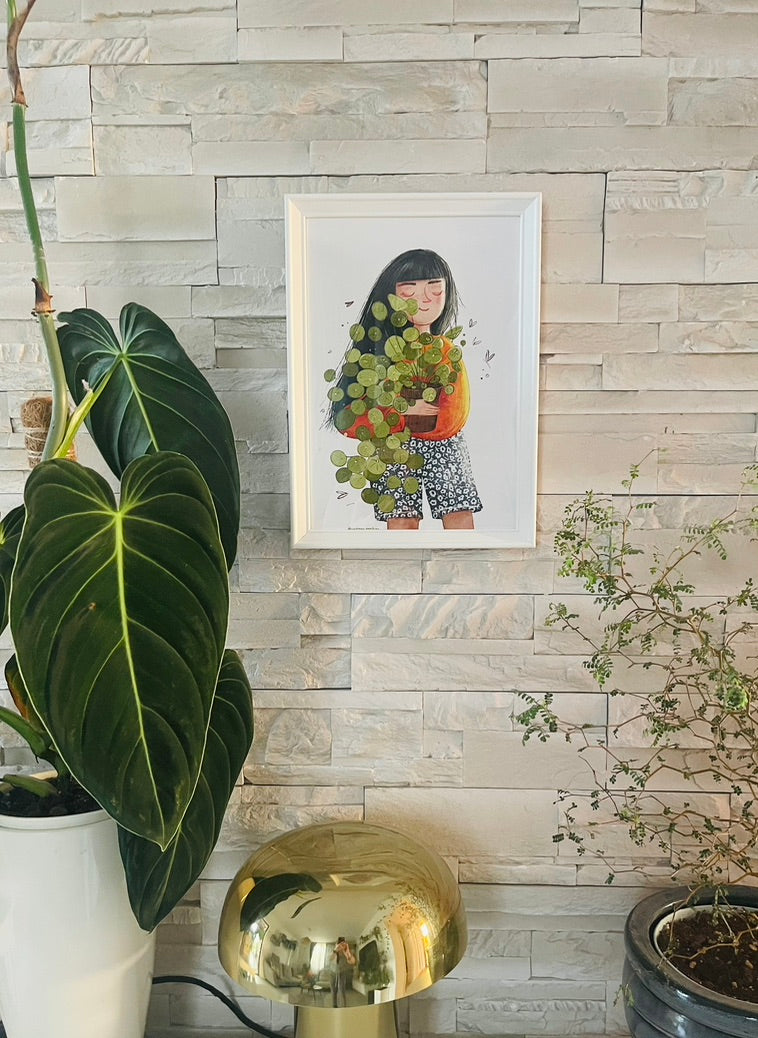 The Plant Girl — Fine Art Print (Framed)
