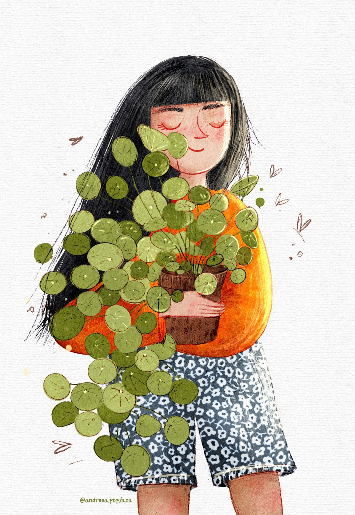 The Plant Girl — Fine Art Print (Framed)