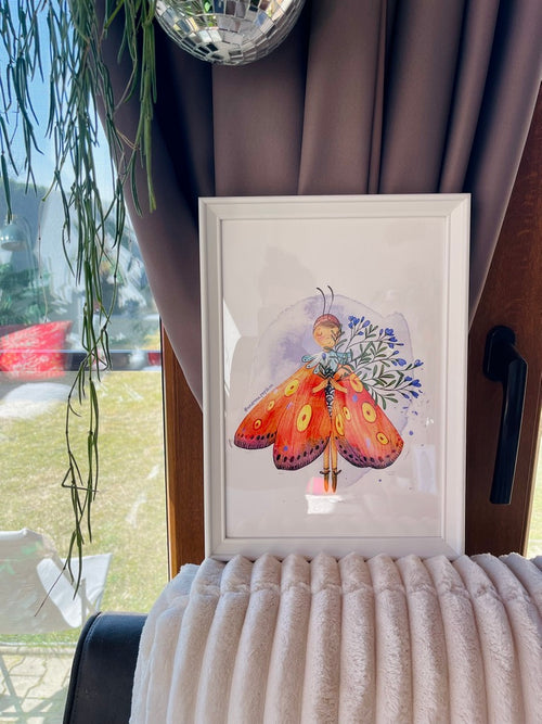 Butterfly Girl — Fine Art Print (Framed)