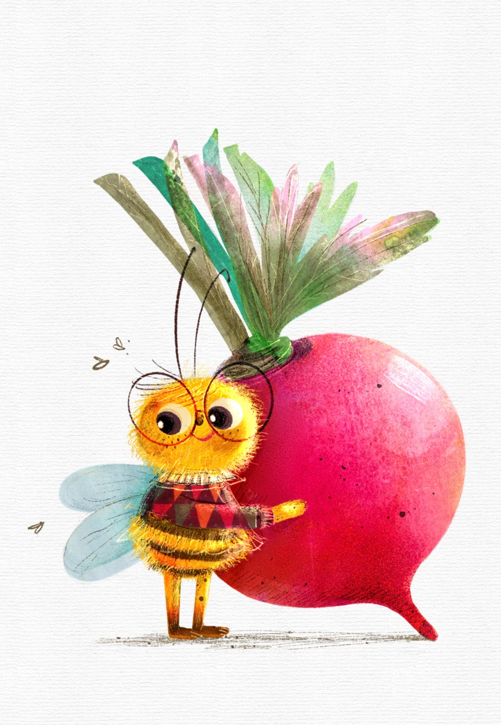 Beet & Bee — Fine Art Print (Framed)